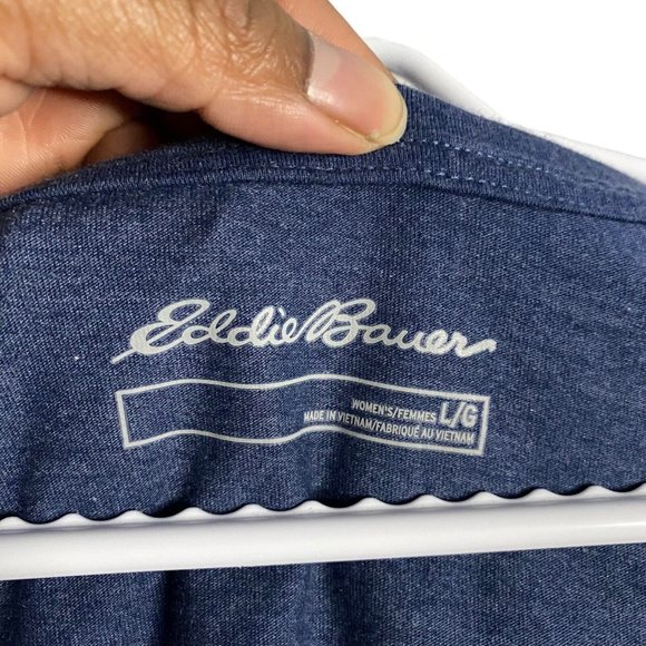 Eddie Bauer Women's Heather Blue Long Sleeve Knit Top - Picture 5 of 8